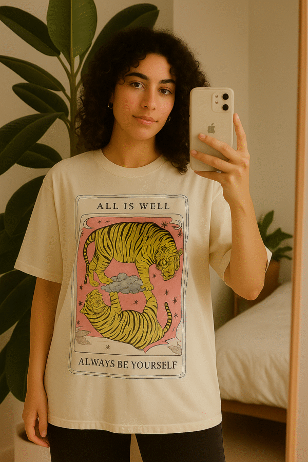 Remera oversize tigres - Blanca